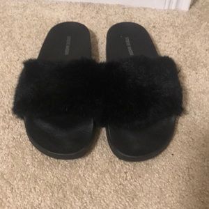 Steve Madden Fur Slides - 9